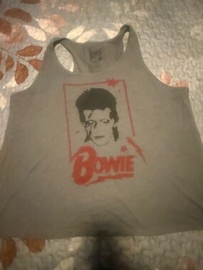 torrid Gray Bowie Graphic Tank Top with Red Print